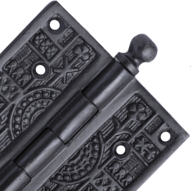 3 1/2 x 3 1/2 Inch Ball Tipped Victorian Solid Brass Hinge (Oil Rubbed Bronze Finish)