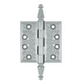 Load image into Gallery viewer, 3 1/2 X 3 1/2 Inch Solid Brass Ornate Finial Style Hinge Chrome Finish