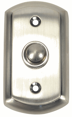 3 1/8 Inch Solid Brass Traditional Doorbell Button (Brushed Nickel)