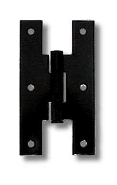 3 Inch Metal Hinges: Pair of Black Gloss Metal Hinges - H Type (Flush Finish)