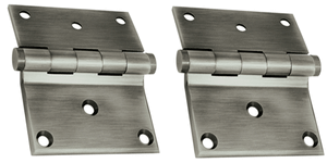 3 x 3 1/2 Inch Solid Brass Half Surface Hinge (Antique Nickel Finish)