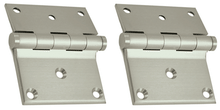 Load image into Gallery viewer, 3 x 3 1/2 Inch Solid Brass Half Surface Hinge (Brushed Nickel Finish)