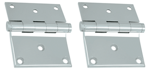 3 x 3 1/2 Inch Solid Brass Half Surface Hinge (Chrome Finish)