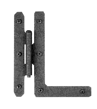 4 1/2 Inch Cast Iron HL Hinge: Pair of Black Matte Iron Hinges (Flush Finish)