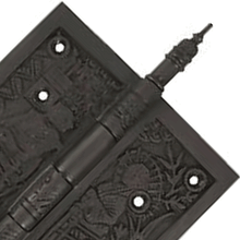 Load image into Gallery viewer, 4 1/2 x 4 1/2 Inch Japanesque Style Ornate Solid Brass Hinge (Oil Rubbed Bronze Finish)