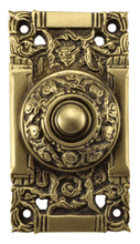 Load image into Gallery viewer, 4 1/4 Inch Art Nouveau Solid Brass Doorbell (Antique Brass Finish)