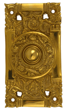 Load image into Gallery viewer, 4 1/4 Inch Art Nouveau Solid Brass Doorbell (Polished Brass Finish)