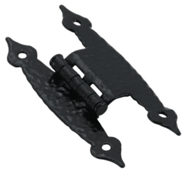 Set of 12 Amerock 3 1/2 Inch Colonial H Hinge (Matte Black Finish)