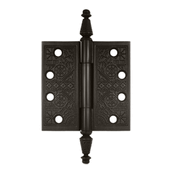 Load image into Gallery viewer, 4 X 4 Inch Solid Brass Ornate Finial Style Hinge (Oil Rubbed Bronze)