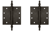 4 1/2 X 4 1/2 Inch Solid Brass Ornate Finial Style Hinge (Oil Rubbed Bronze Finish)