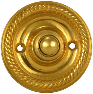 Classic Georgian Roped Doorbell Push Button (Polished Brass Finish)