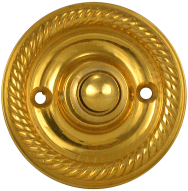 Classic Georgian Roped Doorbell Push Button (Polished Brass Finish)