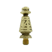 1 3/8 Inch Solid Brass Ornate Tip Door Finial (Unlacquered Brass Finish)