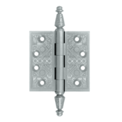Load image into Gallery viewer, 3 1/2 X 3 1/2 Inch Solid Brass Ornate Finial Style Hinge (Brushed Chrome Finish)