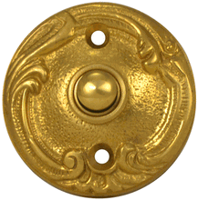 Load image into Gallery viewer, Lafayette Swirl Style Door Bell Push Button (Polished Brass Finish)