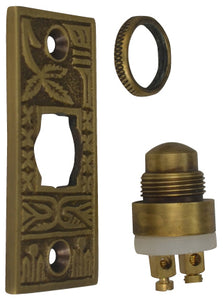 Solid Brass Broken Leaf Door Bell (Antique Brass Finish)