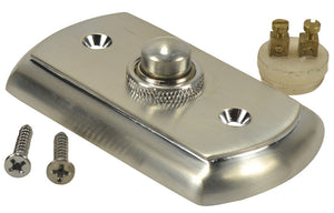 3 1/8 Inch Solid Brass Traditional Doorbell Button (Brushed Nickel)