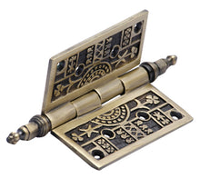 Load image into Gallery viewer, 4 x 4 Steeple Tipped Victorian Solid Brass Hinge (Antique Brass Finish)