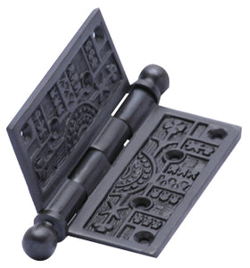 3 1/2 x 3 1/2 Inch Ball Tipped Victorian Solid Brass Hinge (Oil Rubbed Bronze Finish)