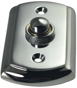 3 1/8 Inch Solid Brass Traditional Doorbell Button (Polished Chrome Finish)