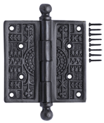 Load image into Gallery viewer, 4 x 4 Ball Tipped Victorian Solid Brass Hinge (Oil Rubbed Bronze Finish)