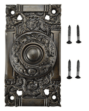 Load image into Gallery viewer, 4 1/4 Inch Art Nouveau Solid Brass Doorbell (Oil Rubbed Bronze Finish)