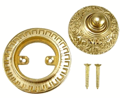 Load image into Gallery viewer, 2 7/8 Inch Diameter Eastlake Doorbell (Polished Brass Finish)