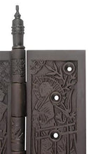 Load image into Gallery viewer, 4 1/2 x 4 1/2 Inch Japanesque Style Ornate Solid Brass Hinge (Oil Rubbed Bronze Finish)