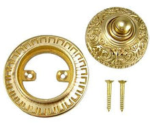Load image into Gallery viewer, 2 7/8 Inch Diameter Eastlake Doorbell (Polished Brass Finish)