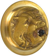 Load image into Gallery viewer, Lion's Head Doorbell Button In Solid Brass (Polished Brass Finish)