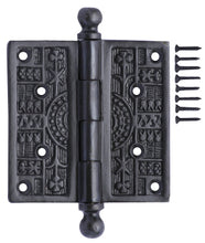 Load image into Gallery viewer, 3 1/2 x 3 1/2 Inch Ball Tipped Victorian Solid Brass Hinge (Oil Rubbed Bronze Finish)