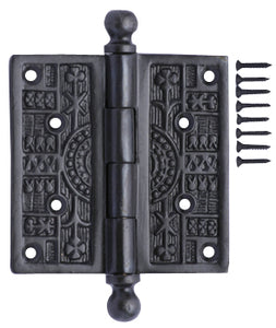 3 1/2 x 3 1/2 Inch Ball Tipped Victorian Solid Brass Hinge (Oil Rubbed Bronze Finish)