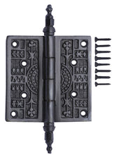 Load image into Gallery viewer, 3 1/2 x 3 1/2 Inch Steeple Tipped Victorian Solid Brass Hinge (Oil Rubbed Bronze Finish)