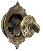 Mechanical Doorbell  Eastlake Style (Antique Brass Finish)