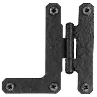 Pair 3 Inch HL Hinge: Black Matte Iron Hinges (Flush Finish)