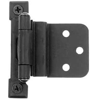 Self Closing Cast Iron Butt Hinge: No Mortise Pair of Black Matte Iron Hinges (3/8 Inch Offset)