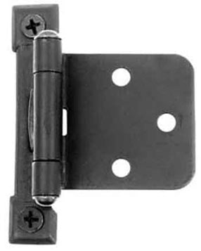 Self Closing Cast Iron Butt Hinge: No Mortise Pair of Black Matte Iron Hinges (Flush Finish)