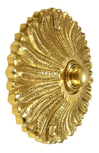 Load image into Gallery viewer, Solid Brass Antique Flower Doorbell Push (Polished Brass Finish)