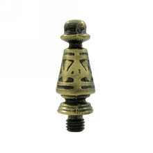 Load image into Gallery viewer, 1 7/16 Inch Solid Brass Ornate Hinge Finial (Antique Brass Finish)
