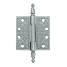 Load image into Gallery viewer, 4 X 4 Inch Solid Brass Ornate Finial Style Hinge (Brushed Chrome Finish)