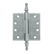 Load image into Gallery viewer, 4 X 4 Inch Solid Brass Ornate Finial Style Hinge (Brushed Chrome Finish)
