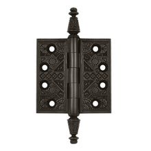 Load image into Gallery viewer, 3 1/2 X 3 1/2 Inch Solid Brass Ornate Finial Style Hinge (Oil Rubbed Bronze Finish)