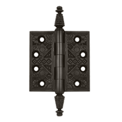 Load image into Gallery viewer, 3 1/2 X 3 1/2 Inch Solid Brass Ornate Finial Style Hinge (Oil Rubbed Bronze Finish)