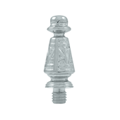 Load image into Gallery viewer, 1 7/16 Inch Solid Brass Ornate Hinge Finial (Polished Chrome Finish)