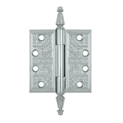 Load image into Gallery viewer, 4 X 4 Inch Solid Brass Ornate Finial Style Hinge (Polished Chrome Finish)