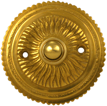 Load image into Gallery viewer, Sunburst Style Door Bell Push Button (Polished Brass Finish)